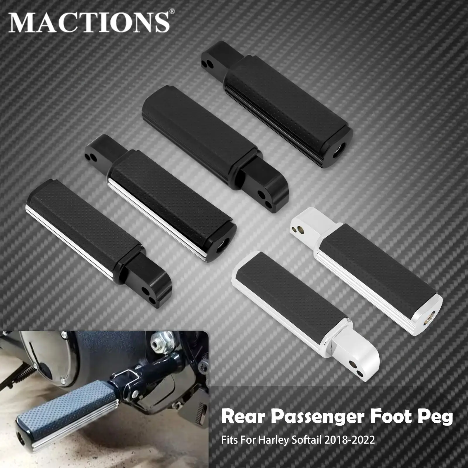 

Motorcycle Non-Slip Defiance Rear Footpegs Footrest Passenger Floorboard Pedal For Harley Softail Fat Boy Slim Deluxe 2018-2022