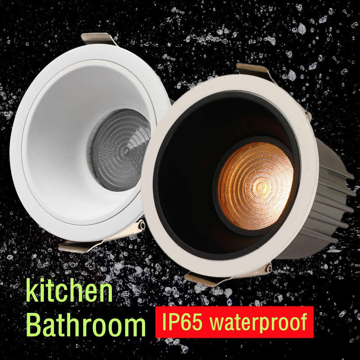 impermeavel embutida led teto spot light anti glare honeycomb downlight cozinha banheiro preto e branco 110v 220v ip65 01