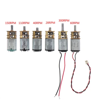 Mini Motor de engranaje N20 DC 3V-12V de velocidad lenta, caja de cambios de Metal completa, reductor de engranajes, gran par Motor eléctrico de, Robot de juguete DIY 1