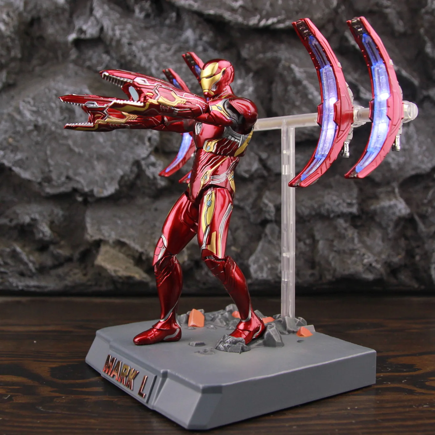 ZD Toys Deluxe Ironman Mark L 50 MK50 Nano Armor Weapons 7" Actionfigur LED-Lichtplattform Tony Stark Infinity War Modellpuppe – Detail 27