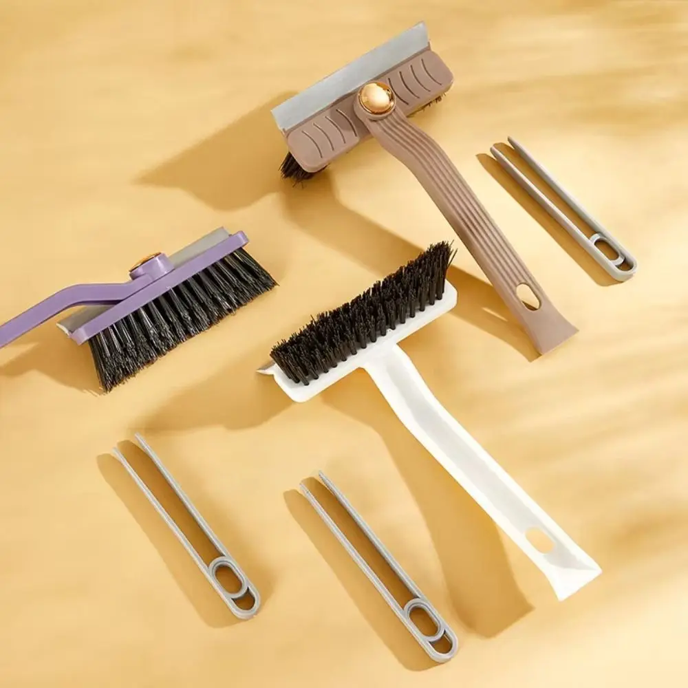 

Hard Bristle Brush Rotary Multi-functional Set 360° Rotating With Clip Scraper Multi-Purpose Tile Cleaning Brush One Swipe Clean