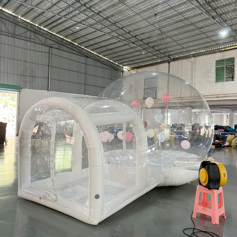 10FT Inflatable Air Soft Bubble Bounce with Bouncey. Kids Balloon House Jumping Castle with Blower for Outdoor Camping