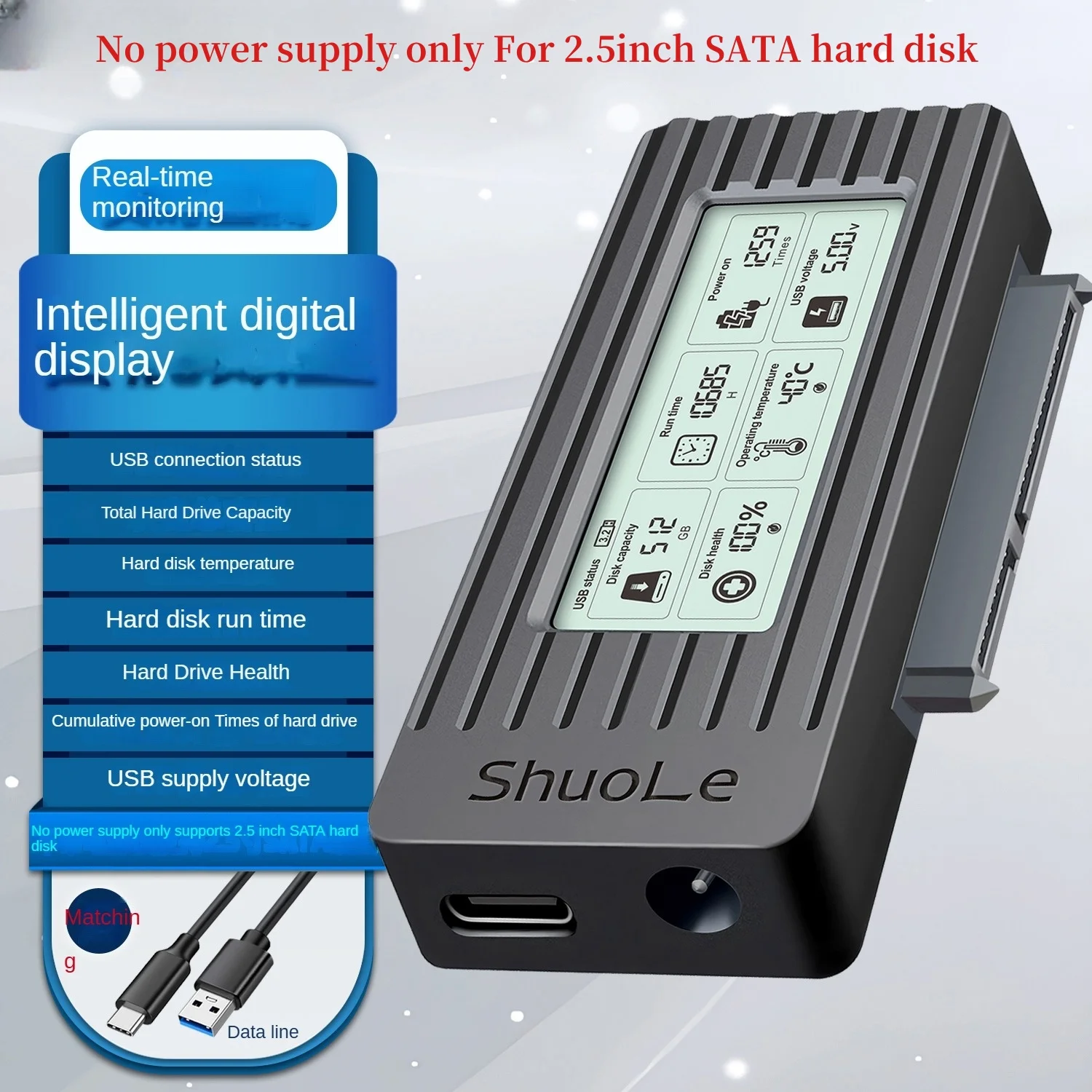 Conector USB3.2 Cable de conversión de estado sólido HDD mecánico carcasa HDD Cable de unidad fácil Digital para discos duros 2,5 o.5