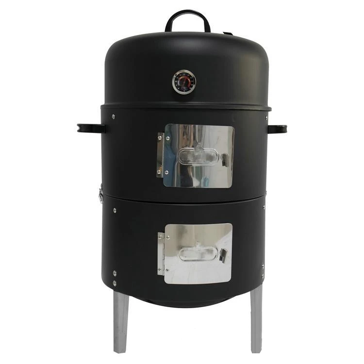 

3 Layers Smokeless Charcoal Barbecue Grill Smoker Tower Vertical Barrel Smoked Bbq Grills