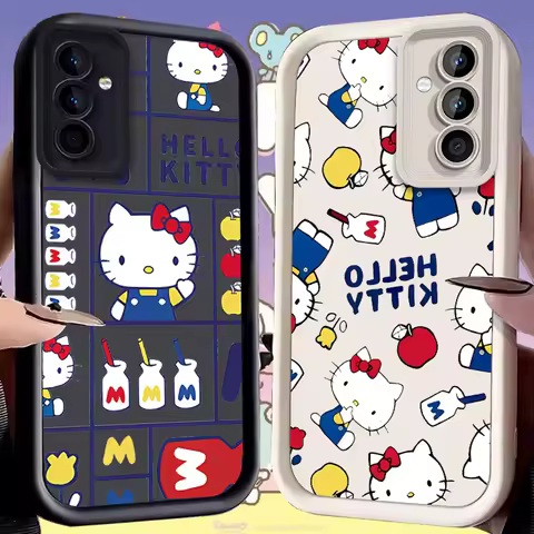 Hello Kitty Case for Samsung Galaxy S25 Ultra Plus S24 S23 S22 S21 S20 FE A73 A72 A71 A56 A55 A54 5G A52 A52S A51 4G Soft Cover