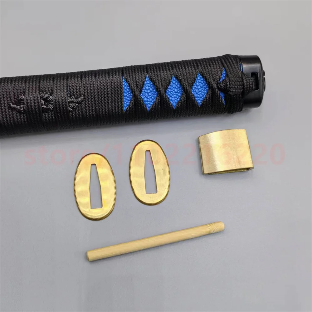 UniqueTsuka Handle Hilt Alloy Tsuba Handguard Guard Brass Habaki Seppa For Japanese Real Japan Samurai Katana Sword Fittings