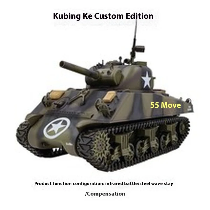 Kubing ke henlong eua m4a3 sherman modelo de tanque de controle remoto elétrico fumar tubo de arma telescópica modelo militar presente do menino
