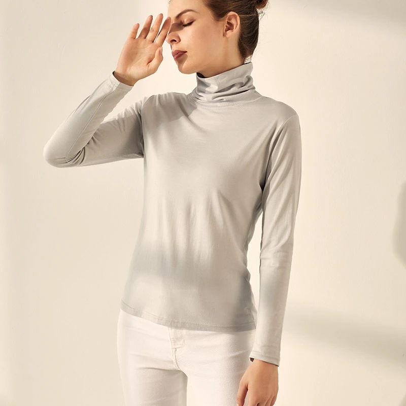 80 silk turtleneck womens tops fall fashion for women top long sleeve clothes tops turtle neck clothing woman black knit white o