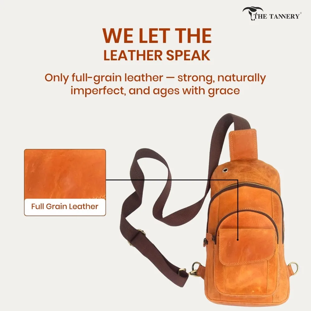 حقيبة ظهر كروس مصنوعة يدويًا من جلد الجاموس للسفر والمشي لمسافات طويلة مع حزام قابل للتعديل، للاستخدام متعدد الأغراض #3