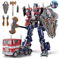 31CM Transformation Optimus Prime Robot Car Toys Truck Head Metal Weapons Suit Gold Black Autobots Action Figure Model Toys Gift