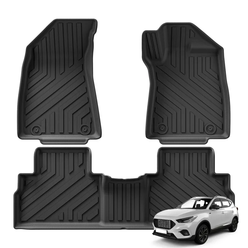 RHD-Fußmatten für MG ZS EV 2023 2024 2025 TPE 3D-Autofußmatten Kofferraummatte Wasserdichtes Allwetter-Zubehör Schwarz – Detail 2