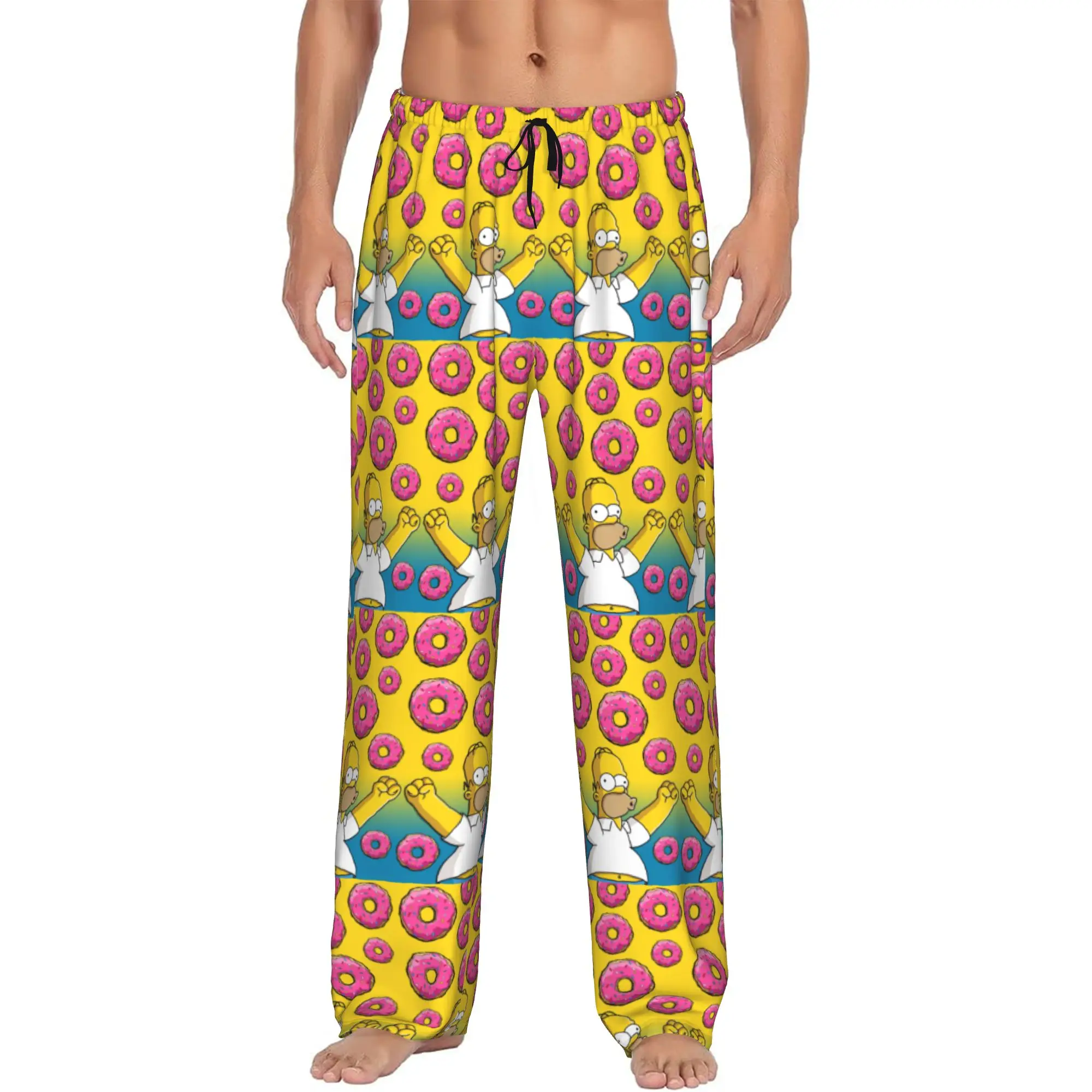 

Custom Print S-Simpsons Pajama Pants Men's Sleep Sleepwear Bottoms with Pockets
