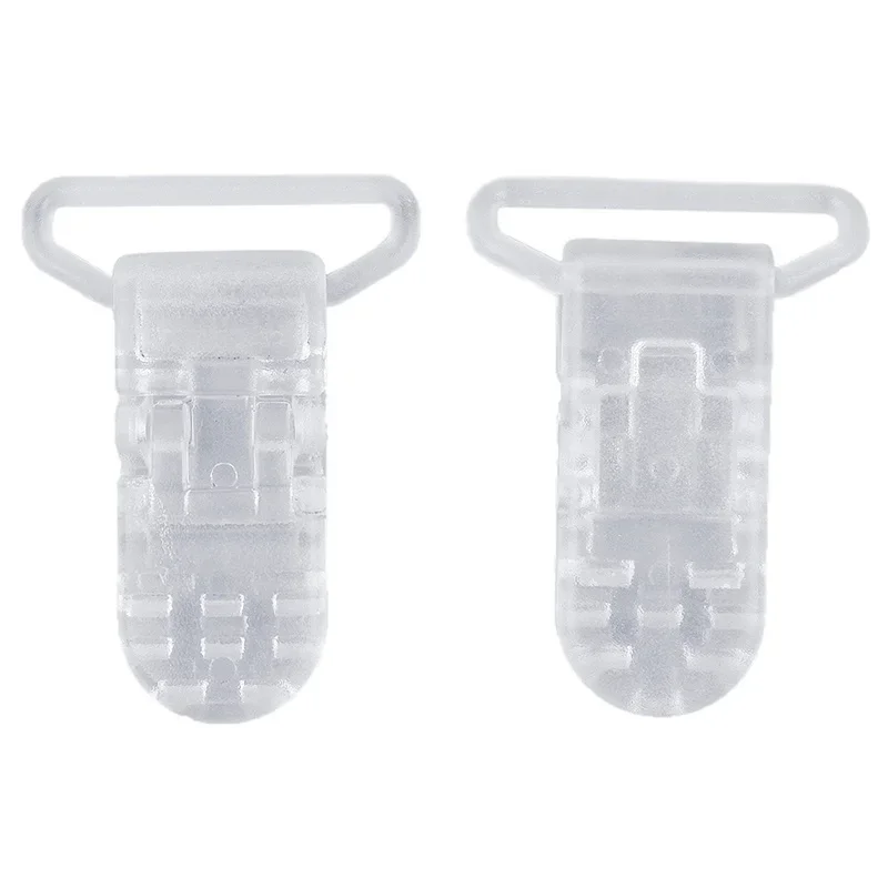 2 Pack Multi-purpose T-Shaped Plastic Fake Pacifier Clip Badge Craft Clip Transparent