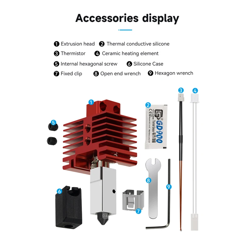 Bambu Lab Hotend actualización TZ 2,0 versión Bi Metal ajuste bambú X1 X1C X1E P1P P1S hotend termistor latón cobre endurecido boquillas