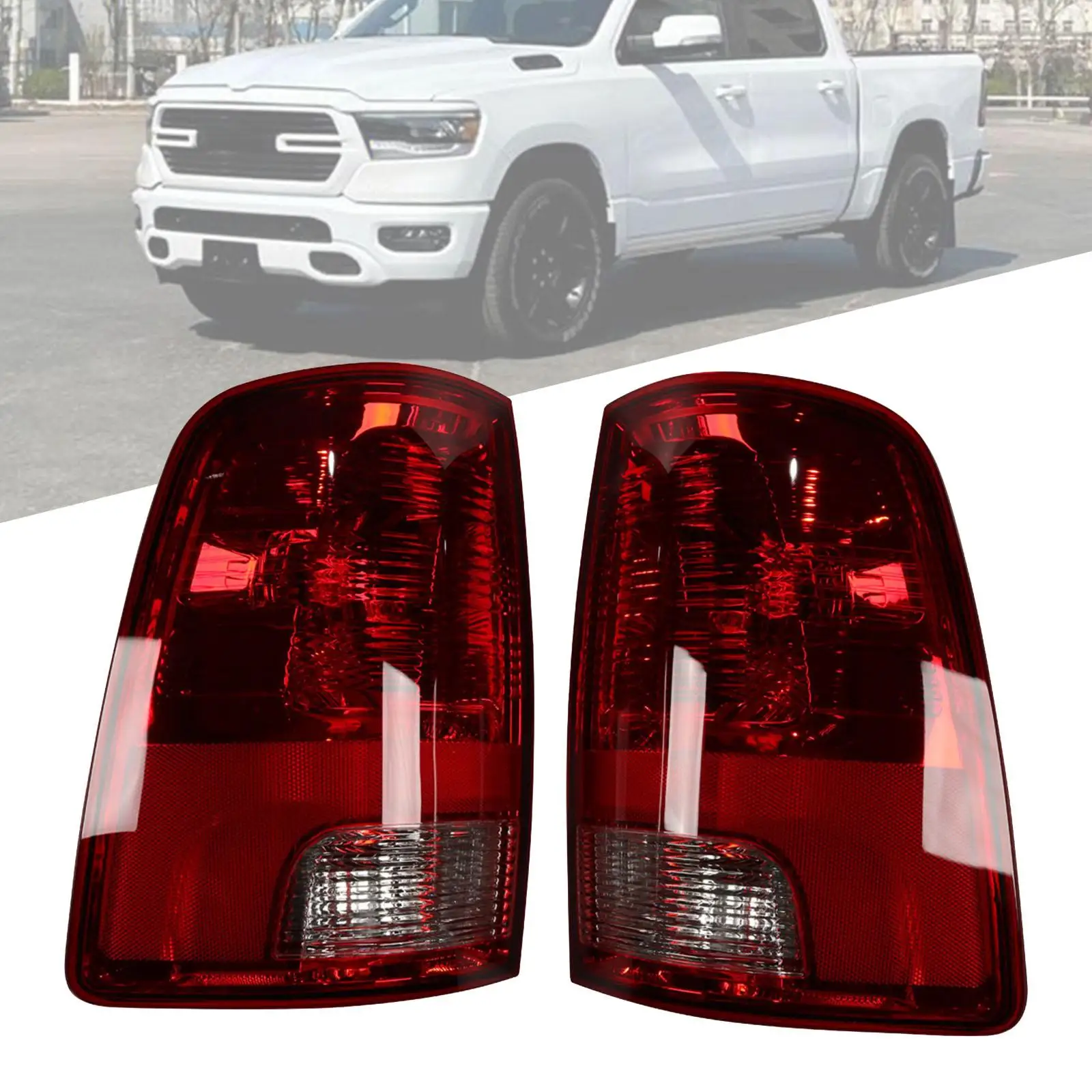 

1 Pair Rear Brake Tail Light 55277415AF Red Replacement for Dodge RAM 2009-2018 Vehicle Accessory Driver and Passenger Side