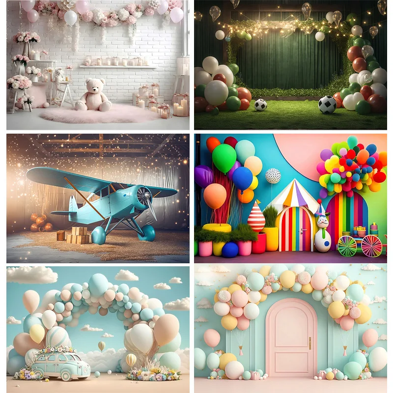 

ZHISUXI Birthday Newborn Theme Photography Backdrops Prop Air Balloon Portrait Party Baby Shower Studio Background BB-06