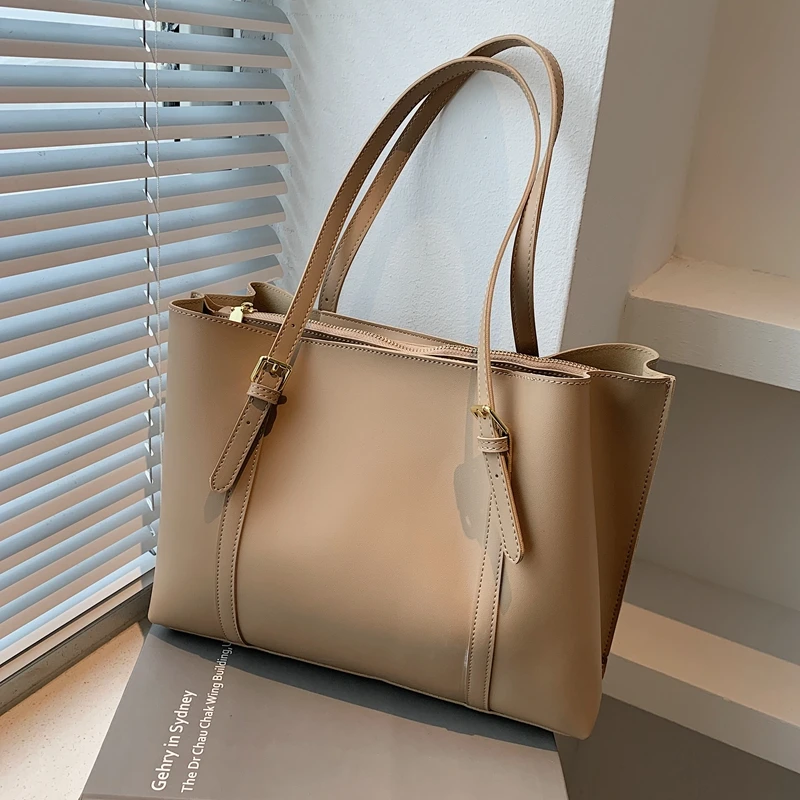 Casual Tote Bag Women Large Capacity Texture Leather One Shoulder Underarm Bags 2023 New Fashion Bucket Handbags Trend