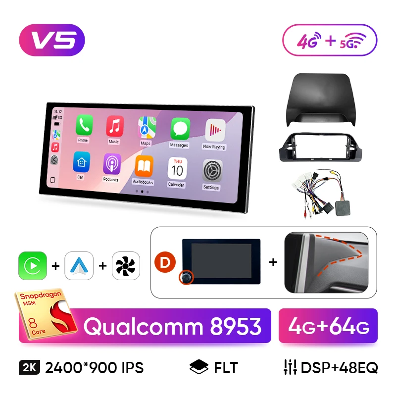 Ainavi 12.3 Inch Voor Toyota RAV4 2019 2020 2021 2023 2025 XA50 HDMI 2K Autoradio Carplay Draadloze Android auto 4G Auto Multimedia