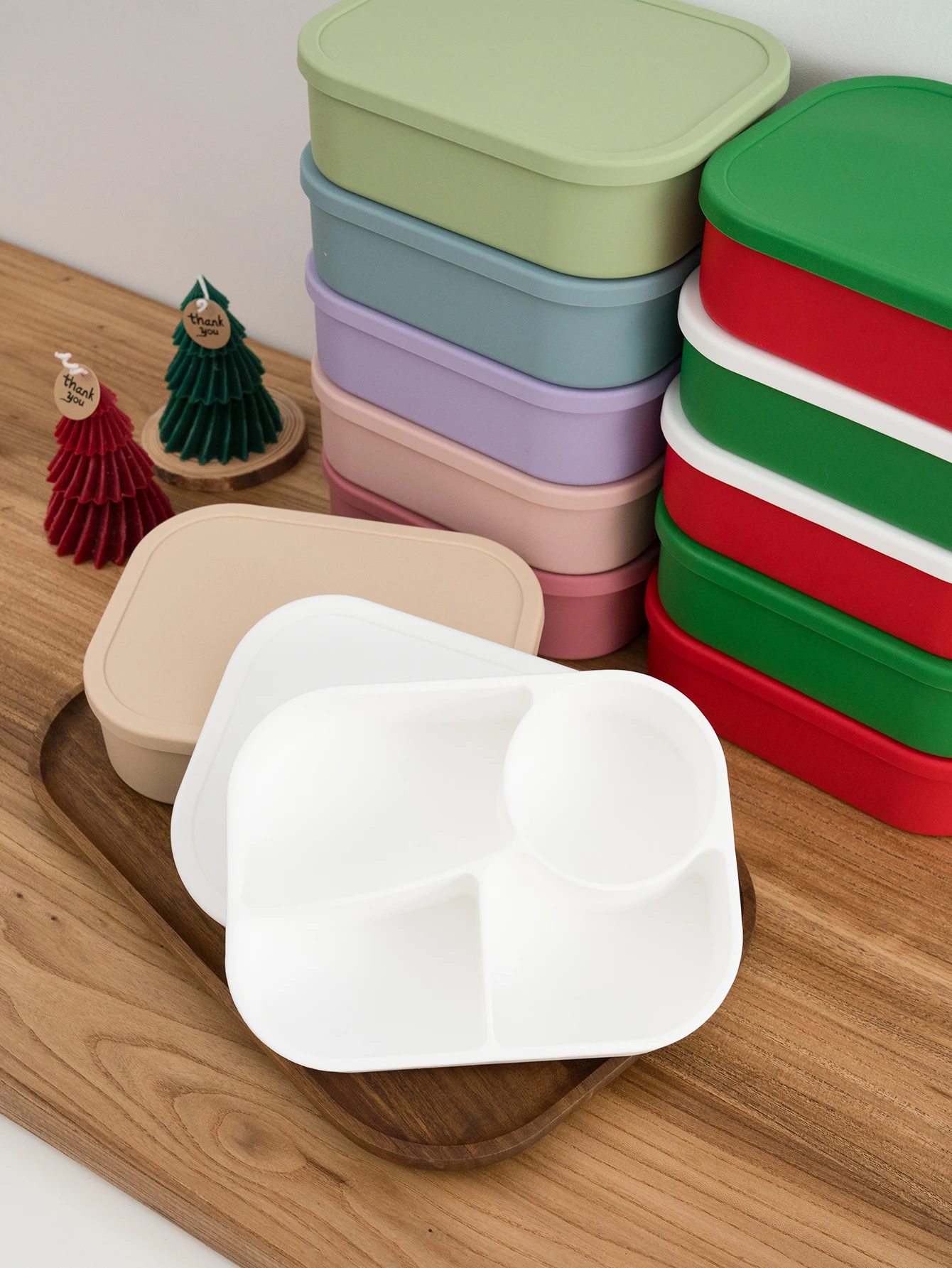 

Color Kids 1PC Silicone Portable Lunch Box for Children Christmas Gift Food Storage Container Dinnerware Feeding Bowl Tableware