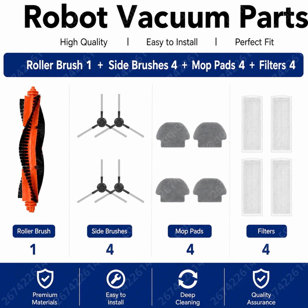 

For Xiaomi Mijia Robot Vacuum Mop 2S / 3C Mi Robot Vacuum Mop P Accessories Mop Cloths Main Side Brush XMSTJQR2S STYJ02YM