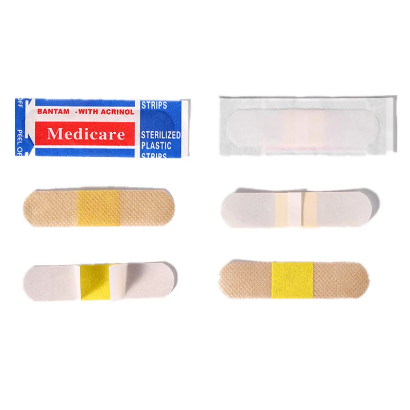 100pcs Bandage Aids Waterproof Breathable Cushion Adhesive Plaster Wound Hemostasis Sticker Band First Aid