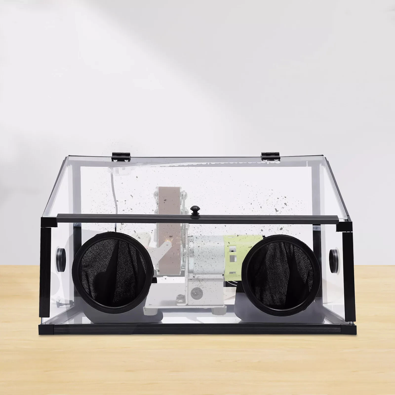 

Electric Grinding Table Polisher - Fully Enclosed with Dust Box, Acrylic Cover & LED Light