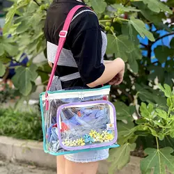 Summer Beach Bag Large Capacity Waterproof PVC Transparent All-Purpose Beach Toy Storage Bag Cosmetic Toiletry Pouch Tote Bag