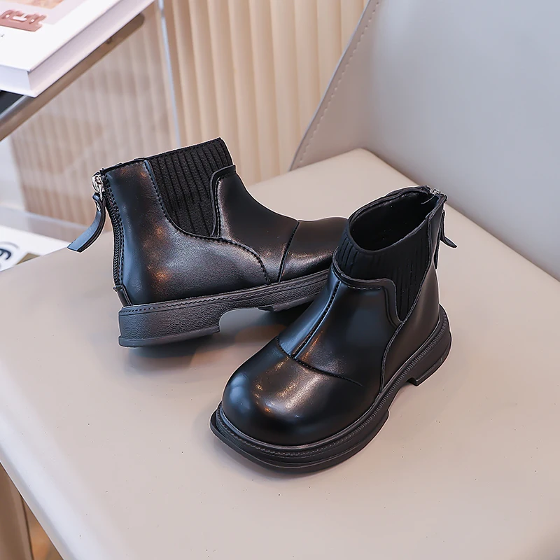

Children Girls Ankle Boots 2025 Winter Toddler Fleece Boots Anti-Slip Breathable Lining School Shoes Girls Boots 4-10 Years Old