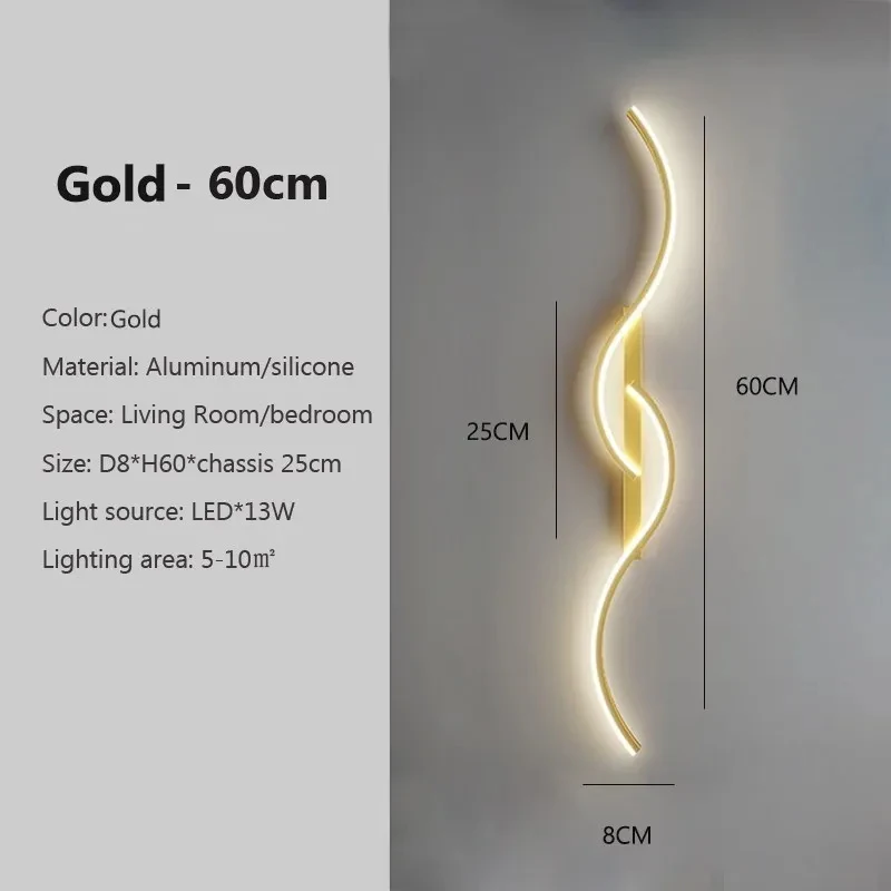 Moderne LED-wandlamp Minimalistisch led-licht Slaapkamer Nachtkastje Lange strip Wandkandelaars Woonkamer Bank Thuis Binnenverlichting