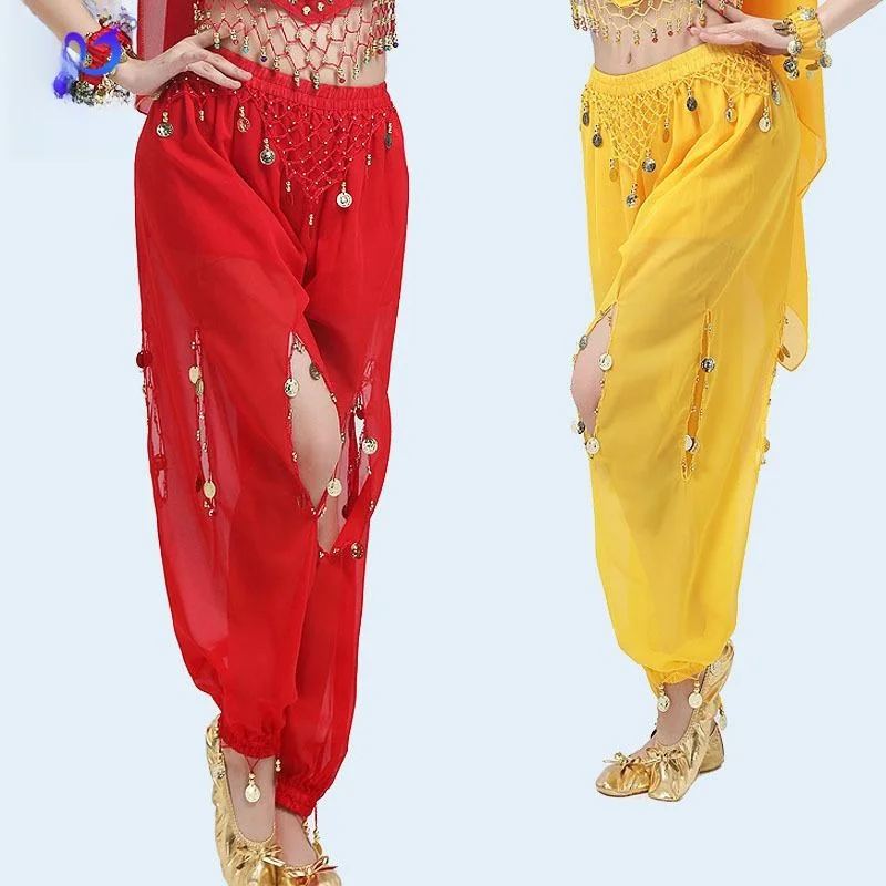 

iny с блестками юбки для танца живота сценический наряд брюки-фонарики Хэллоуин одежда для выступлений eer шифоновые танцевальные брюки