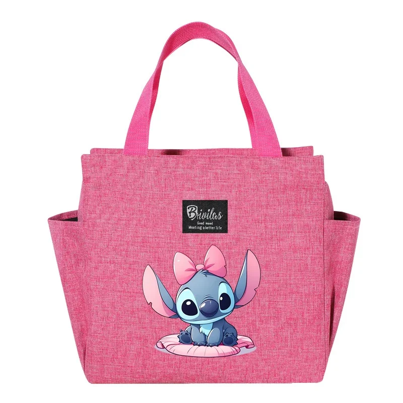 Stitch Portable Lunch Drink Carrier Insulated Bag Fresh Cooler Pouch Food Thermal Box Tote Food Picnic Container Bag Gift Kawaii