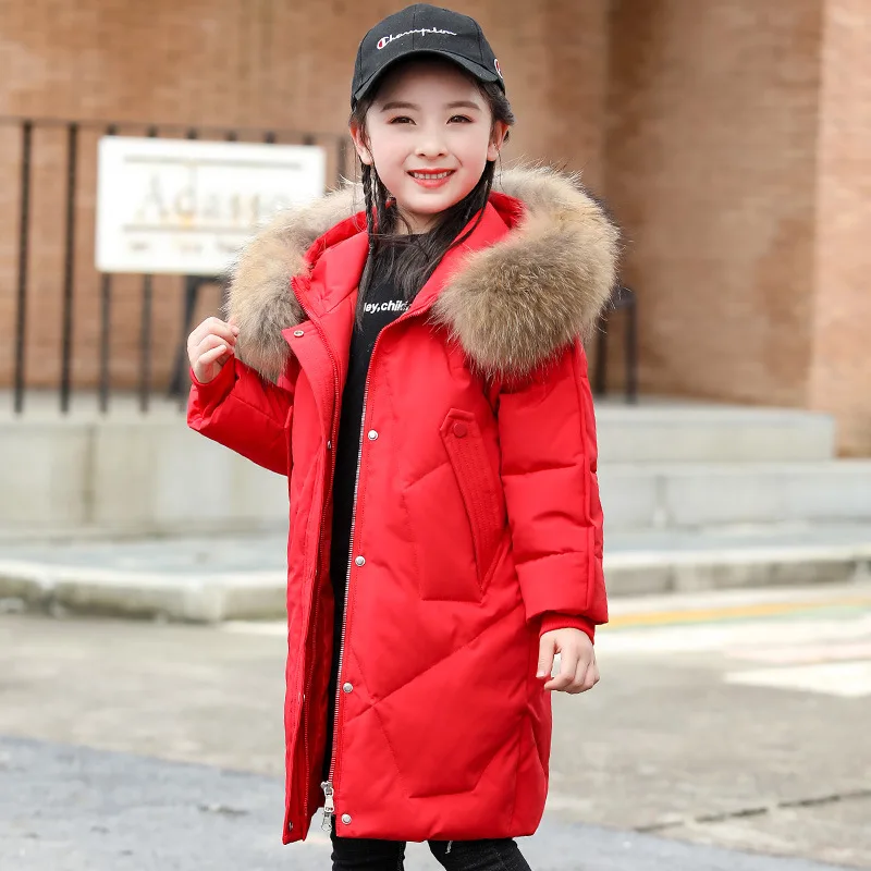 Manteau d'Hiver Long et Épais avec Col en Fourrure pour Fille, Parka Chaude pour Adolescente de 5 à 16 Ans, Combinaison de Neige, 2025