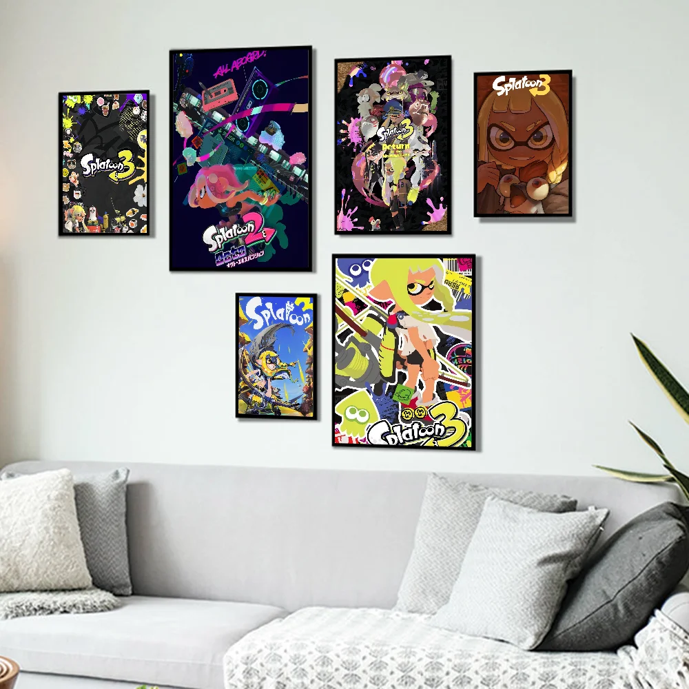 Game Splatoon 3 Good Quality Prints and Posters Vintage Room Bar Cafe Decor Home Decor