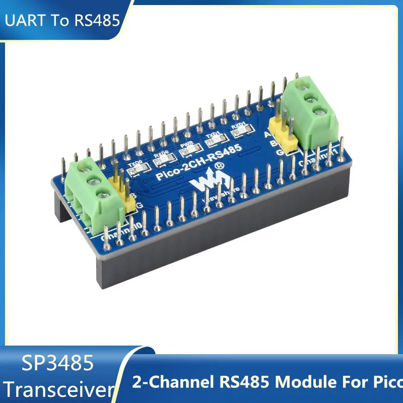 

2-Channel RS485 Expansion Module HAT Breakout Shield for Raspberry Pi Pico SP3485 Transceiver UART To RS485Board Accessories