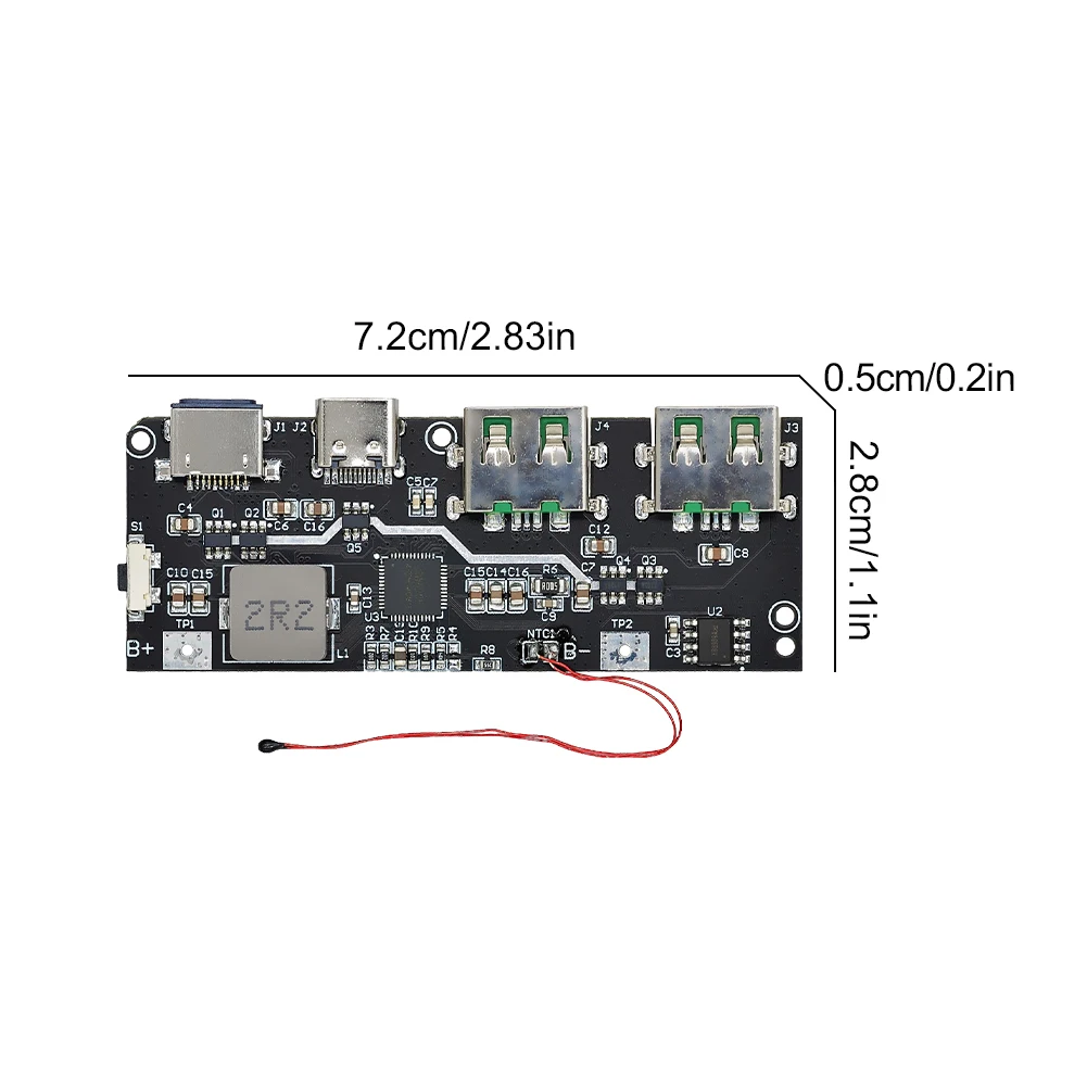 QC4.0 QC3.0 LED 듀얼 USB 5V 4.5A 22.5W 고속 충전 모바일 파워 모듈 모바일 파워 뱅크 회로 보드 온도 보호