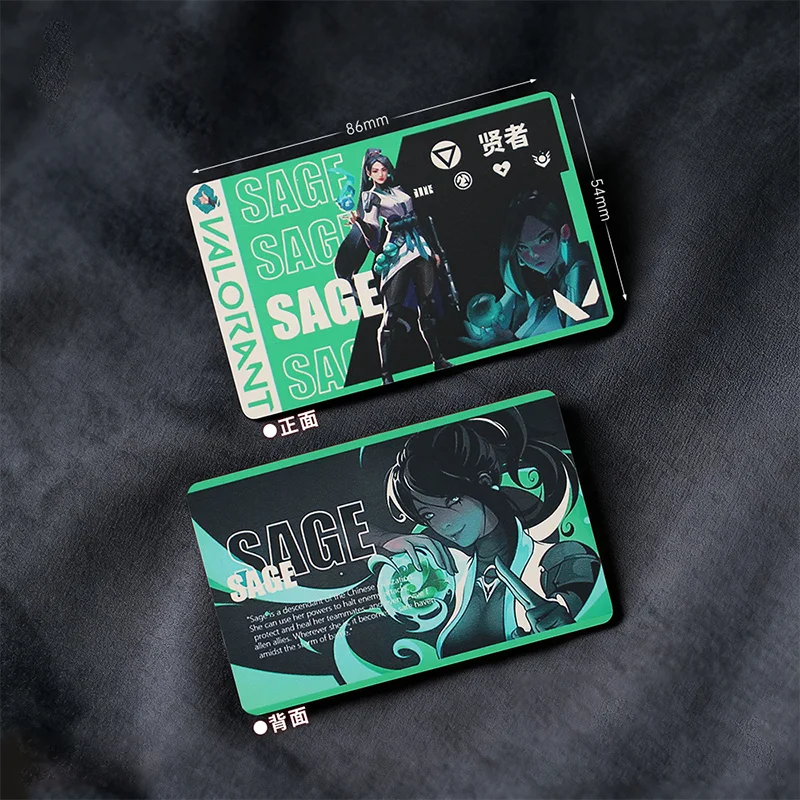 Valorant CHAMBER، NEON، PHOENIX، CYPHER لعبة شخصية بطاقة معدنية لعبة الدعائم نموذج هدايا لمجموعات الأصدقاء #5