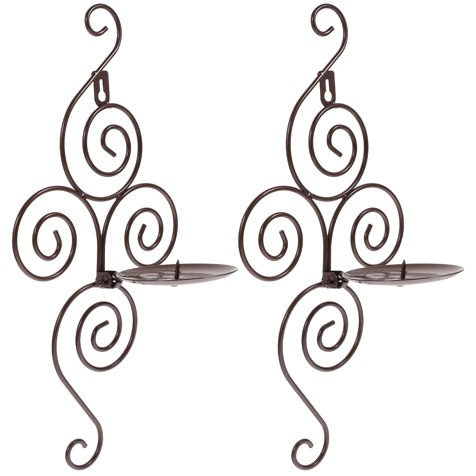 

2 Pcs Wall Mounted Holder Candles Holders Candlesticks Hanging Decoration European Style for