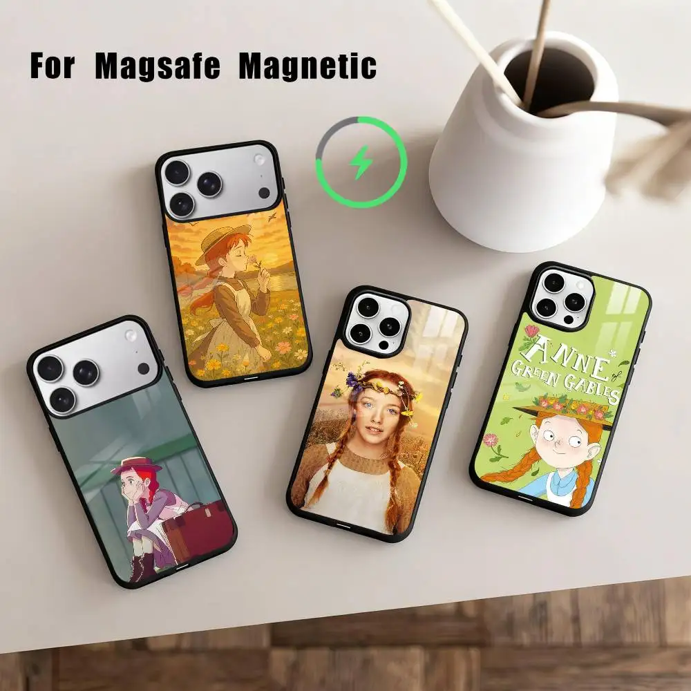 

A-Anne of Green G-Gables Cute Phone Case For iPhone17,16,15,14,13,12,11 Plus,Pro Max Magnetic For Magsafe Wireless Charging