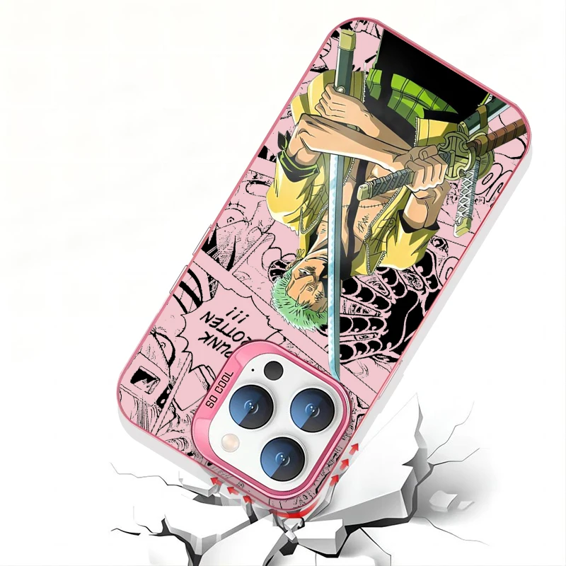 One Piece Cartoon Anime Cool For Apple iPhone 15 14 13 12 11 XS XR X Pro Max Plus Colorful Silver Funda Phone Case