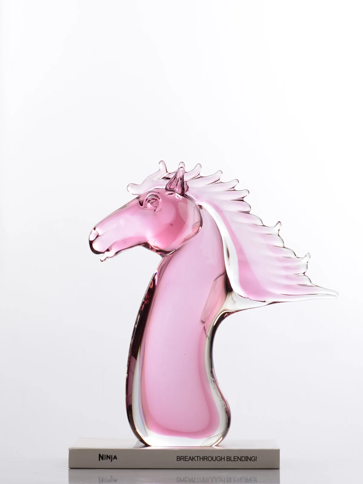 Horse to success gold powder horse head modern simple high-end glass ornament home entrance gift ornament