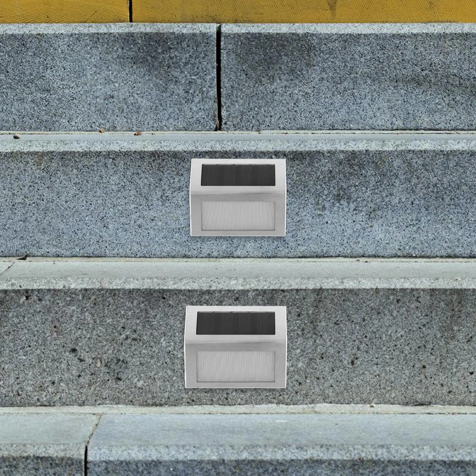 

4pcs Solar Stair Lights Stainless Steel Led Step Lamps For Outdoor Garden Yard Path Deck Wall Mounting Solar Powered Waterproof