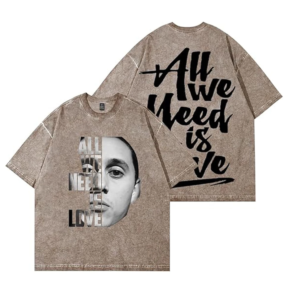 

Винтажная футболка с рисунком Canserbero All We Need is Love Merch, хлопковые футболки унисекс в стиле хип-хоп с короткими рукавами для косплея