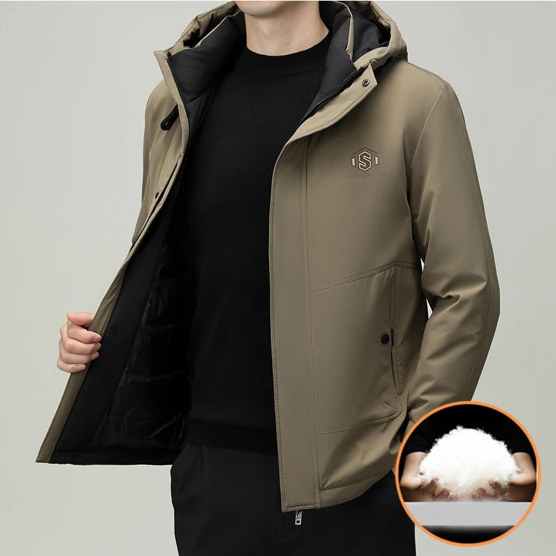 2023 New Trend Men's Down Jacket New Middle-aged and Young Outdoor Cold and Warm Jacket