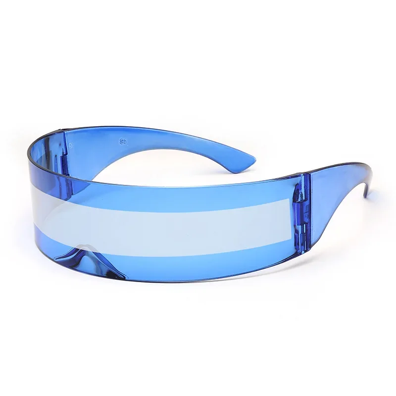 Futuristische schmale Cyclops Visier Sonnenbrille Laser Brillen UV400 Persönlichkeit verspiegelte Linse Kostüm Brillen Brille Männer Brille – Detail 4