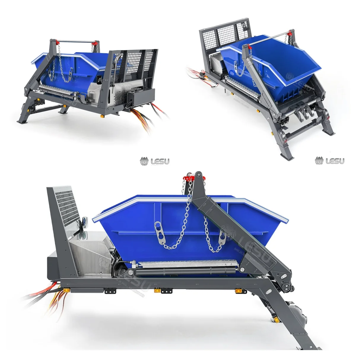 دلو معدني 4CH صمام النظام الهيدروليكي ل LESU Z0066 1/14 RC الهيدروليكية سوينغ الذراع القمامة تفريغ التحكم عن بعد تخطي محمل جزء