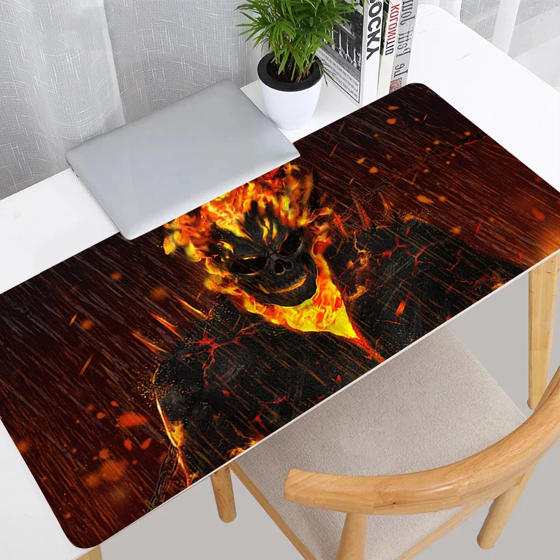 Mouse Pad Ghost Rider Notbook PC Gamer Keyboard Pad NonSlip XXL Lock Edge Rubber Computer Carpet Desk Mat Gamer Cabinet MousePad