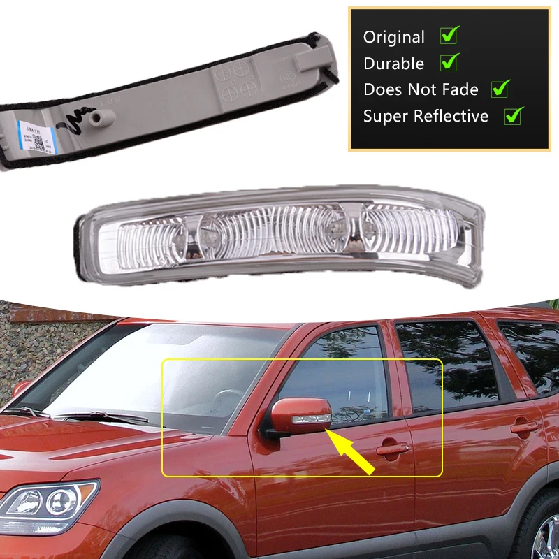 For Kia Mohave Borrego 2009~2017 876132J000 876123J000 Car Side Rearview Mirror LED Turn Signal Light Rear View Lamp Indicator