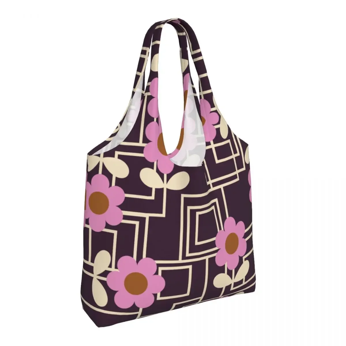 Custom Fashion Print Maze Flower Orla Kiely Shopping Tote Bag Recycling Canvas Groceries Shopper Shoulder Bags Handbag Gifts