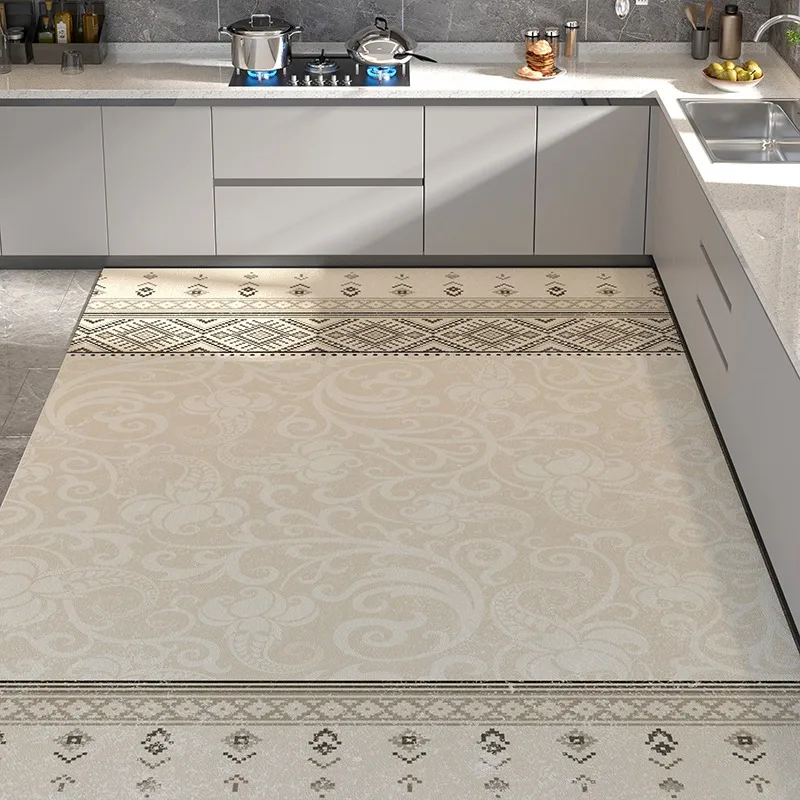 Kitchen Carpet Large Leather Rug Waterproof Pvc Floor Mat Home Decoration Oil-proof Area Rugs Big Size Foot Mats Alfombra Cocina