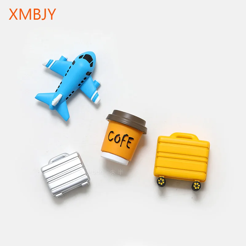 

Resin Coffee Refrigerator Magnet Sticker Creative Trunk Fridge Magnet Sticker Aircraft Magnetic Sticker Home Decoration For Kids
